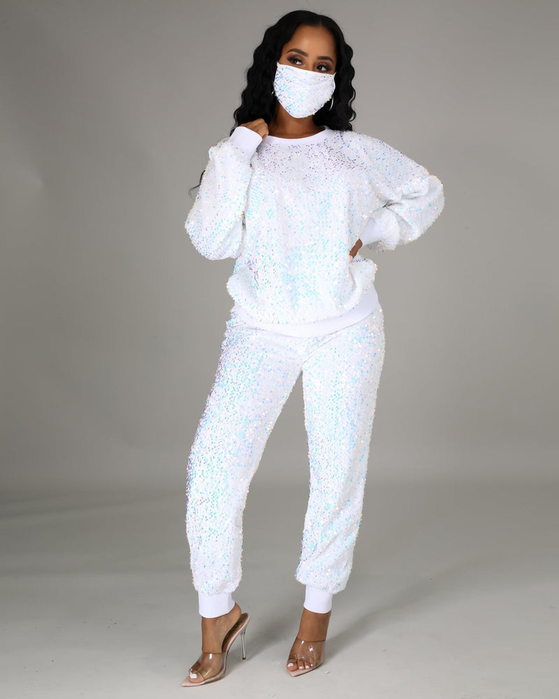 Pretty Sequin Jogger Set