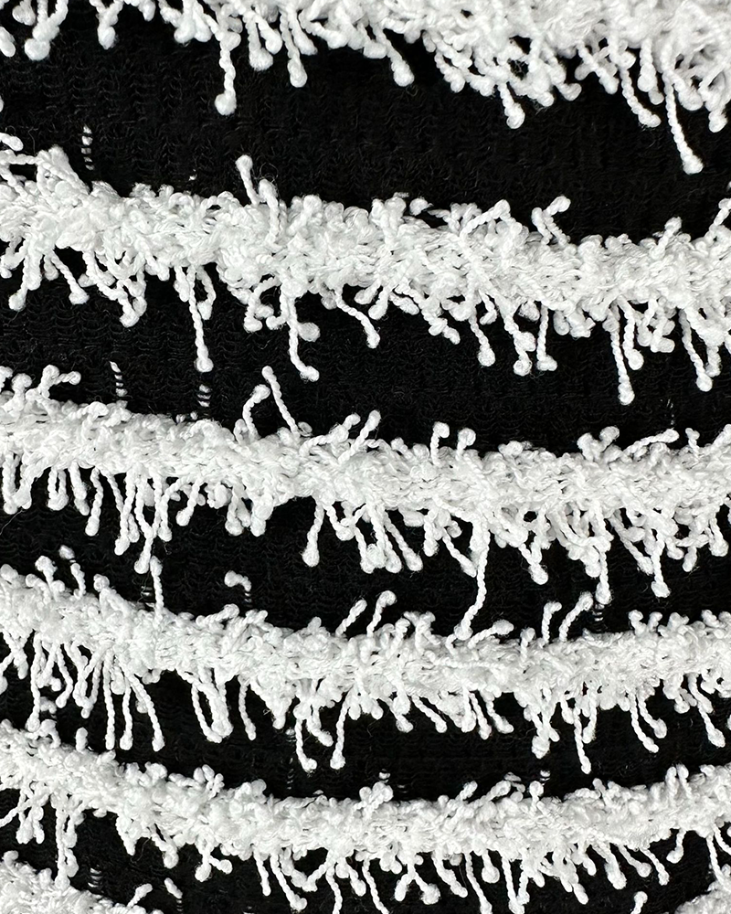 Fleece Striped Suspender Romper