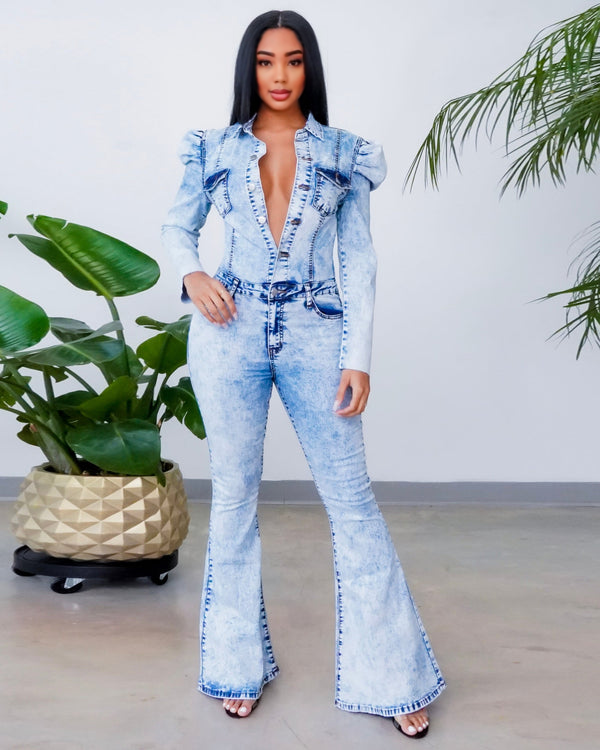 Bianca Denim Stretchy Jumpsuit