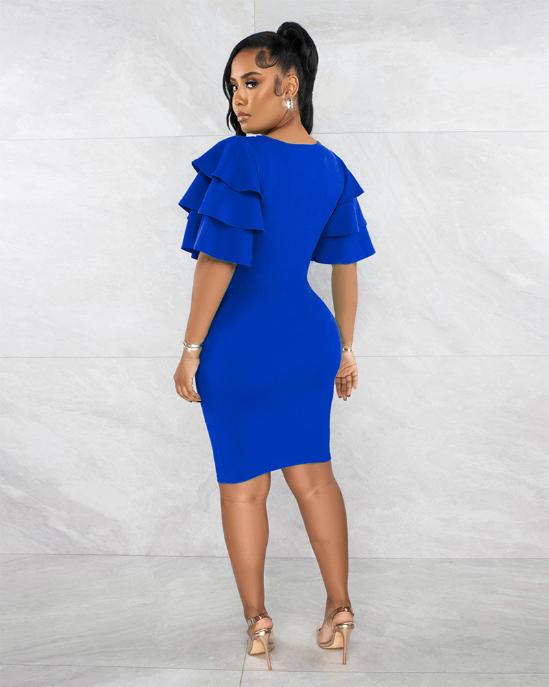 Ruffle sleeve dress