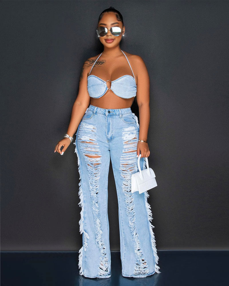 "A Spice of Denim" Pant Set