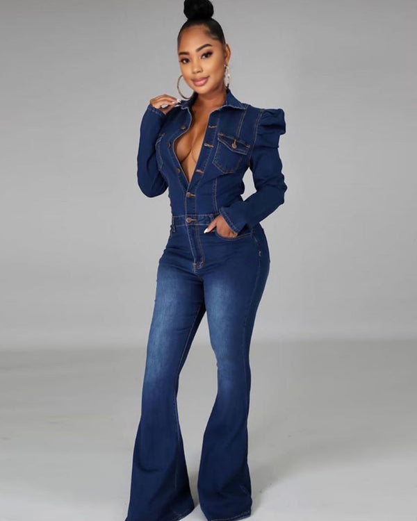 Bianca Denim Stretchy Jumpsuit