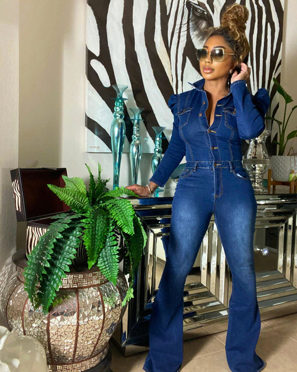 Bianca Denim Stretchy Jumpsuit