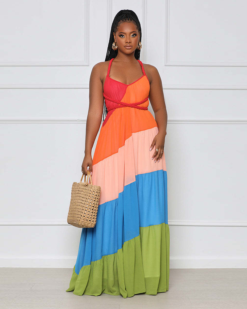 Color Block Maxi Dress