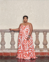 ANIMAL PRINT VOLUMINOUS MAXI DRESS