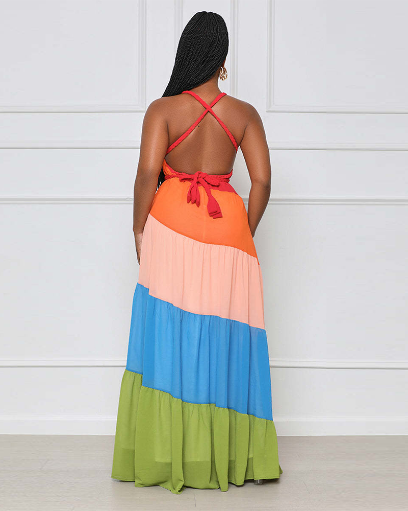 Color Block Maxi Dress