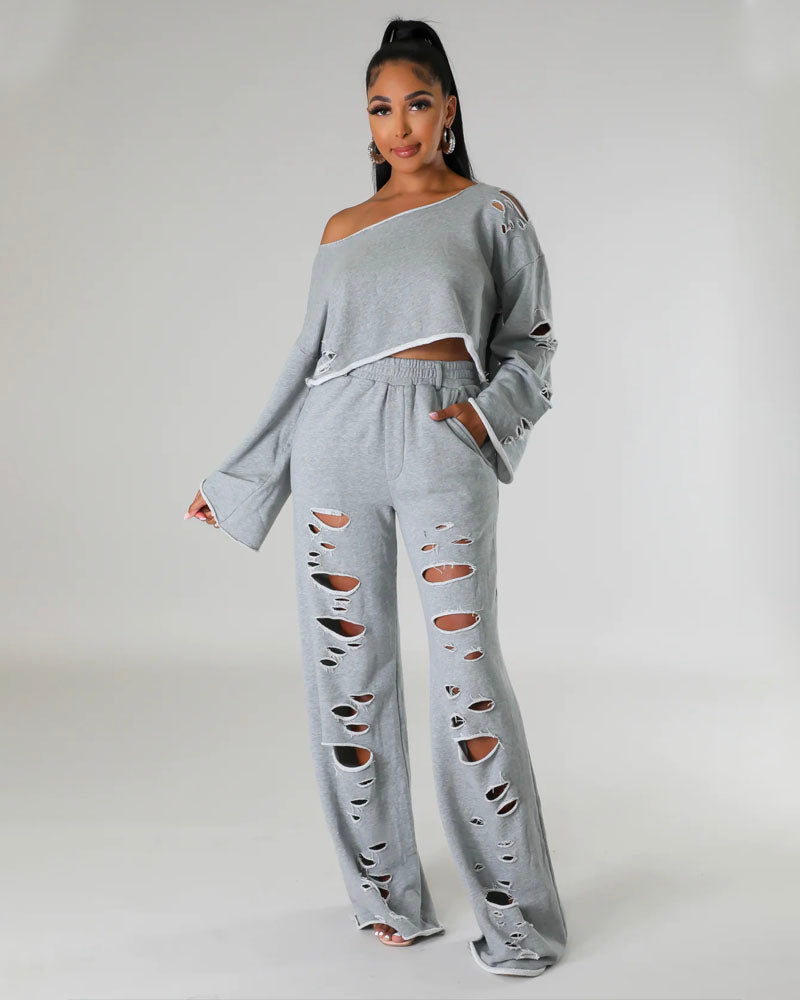 NOT DISTRESSED PANT SET