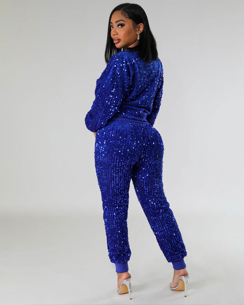 Pretty Sequin Jogger Set